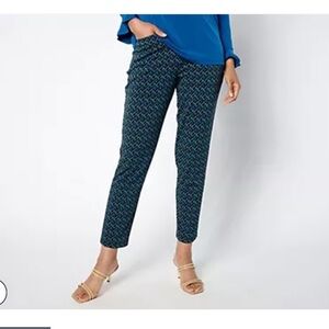 Susan Graver Petite Printed LK Fusion Ava Slim Pants